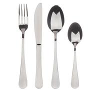 BERGNER Munich Ménagère 16 pièces en acier inoxydable comprenant 4 couteaux, 4 cuillères, 4 fourchettes, 4 cuillères, finition noire élégante, durable et élégante pour toutes les occasions