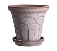 Bergs Potter Cache-pot avec soucoupe Fleur 2 pièces Gris. Ø12 cm
