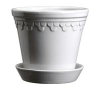 Bergs Potter Pot de fleurs émaillé Köpenhamn Mineral White (blanc). Ø14 cm