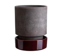 Bergs Potter Pot Hoff Ø18 cm. Raw Grey-Deep Burgundy
