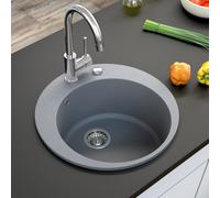 BERGSTROEM Évier de cuisine en granit encastré réversible 505 gris
