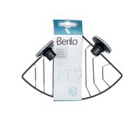 Berilo Support mural d'angle en métal noir mat avec ventouse 13x17x3 cm (Set de 12)