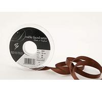 Berisfords 3501 Ruban en Satin Double-Face 20 m x 10 mm, Marron foncé