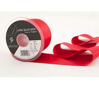 Berisfords 3501 Ruban en satin double-face 20 m x 70 mm, Rouge