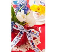 Berisfords Jubilee Ruban en taffetas Blanc/multicolore 25 mm x 25 m