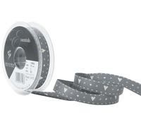Berisfords Ruban Coeurs et Baisers 15 mm, Gris Fer