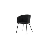 Venture Home Chaise de salle à manger Berit avec accoudoirs velours noir