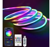 BERIXDEEP 10m Neon Ruban LED USB RGB IC, 5V, Smart App, Couleur Dynamique | Flexible Bande LED avec Télécommande, Sync Musicale, Addressable pour Rétroéclairage Chambre, Salon, Gaming, Partie
