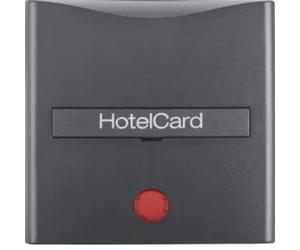 Berker 16401606 Module de commutation Hotelcard avec impression et lentille rouge anthracite, mat Berker B.3/