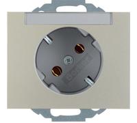Berker 47287104 Prise SCHUKO 45° avec champ d'inscription acier inoxydable, laqué Berker K.5