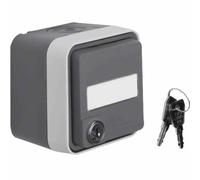 Berker 47393505 Prise de courant à contact de protection fermable IP55 pour montage en saillie gris/gris clair mat W.1 avec couvercle rabattable Zone d'inscription avec protection accrue contre les co