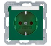 Berker 47508903 Prise SCHUKO avec champ d'inscription vert, brillant Berker S.1/B.3/B.7
