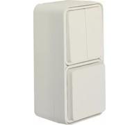 Berker 47903512 Combinaison interrupteur de série/prise de courant SCHUKO avec couvercle rabattable AP blanc polaire mat Be