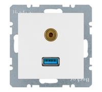 berker Berker Prise USB/3,5 mm audio blanc polaire mat 3315391909 Quantité:1
