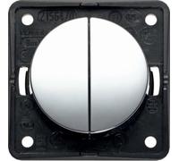 Berker Integro Bouton-poussoir série 2 contacts NO avec borne d'entrée commune chromé mat zingué