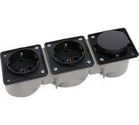 Berker Integro Double prise avec interrupteur - Prise encastrée avec interrupteur sans cadre, plastique anthracite mat