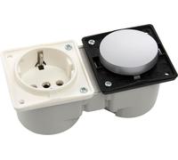 Berker Integro interrupteur chrome mat + prise blanc polaire sans cadre