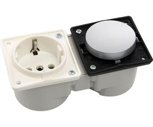 Berker Integro interrupteur chrome mat + prise blanc polaire sans cadre