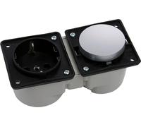 Berker Integro interrupteur chrome mat + prise noir sans cadre