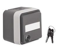 Berker 47393505 Prise de courant à contact de protection fermable IP55 pour montage en saillie gris/gris clair mat W.1 avec couvercle rabattable Zone d'inscription avec protection accrue contre les co