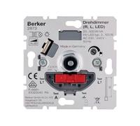 Berker Variateur rotatif 2873 – Bouton poussoir 20–500 W/VA LED 230 V Argent
