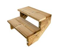 BERLIN Escalier extérieur bois 2 marches H 37cm L-60cm - sans contre marche