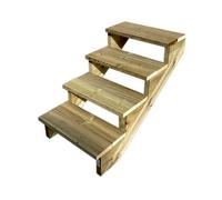BERLIN Escalier extérieur bois 4 marches H 71cm L-60cm - sans contre marche