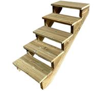BERLIN Escalier extérieur bois 5 marches H 88cm L-60cm - sans contre marche