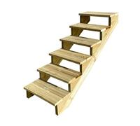 BERLIN Escalier extérieur bois 6 marches H 105cm L-60cm - sans contre marche