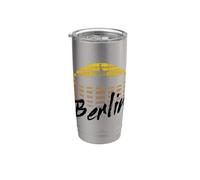 Berlin Skyline Allemagne Retro Vintage Sunset I Love Berlin Gobelet isotherme en acier inoxydable double paroi