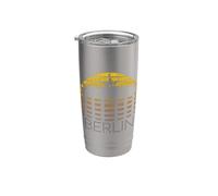 Berlin Skyline Allemagne Retro Vintage Sunset I Love Berlin Gobelet isotherme en acier inoxydable double paroi