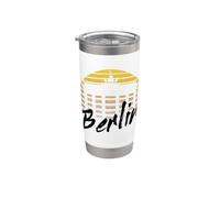 Berlin Skyline Allemagne Retro Vintage Sunset I Love Berlin Gobelet isotherme en acier inoxydable double paroi