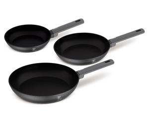Berlinger Haus 3 pices Pole frire antiadhsive en aluminium forg avec poigne ergonomique, batterie de cuisine induction, sans , collection Anthracite