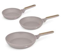 Berlinger Haus 3-Piece Non-Stick Fry Pan Set, Made of Forged Aluminium for Induction Cooking with Ergonomic Handle, -Free from the Nordic Taupe Collection