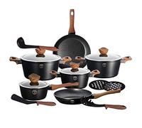 Berlinger Haus Batterie de cuisine Ebony Rosewood BH-1537 15 pièces Granit triple anti-adhérent