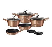 BerlingerHaus Set 10 casseroles et poêles – Aluminium anti-adhésif – Induction – Or rose