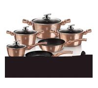 BerlingerHaus – Batterie de cuisine BH-1224-N 15 pièces Or rose, antiadhésif 3 couches, tous feux