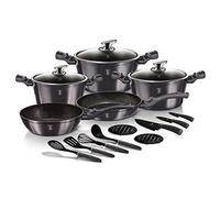 Berlinger Haus ensemble de casseroles avec revetement en granit et couteaux 17 éléments Carbon Pro BH6920