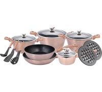 Berlinger Haus batterie de cuisine en or rose, set de 15 pièces en acier inoxydable