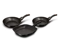 Berlinger Haus Black Rose set de poêles à frire + poêle à griller 20-24-28cm induction aluminium antiadhésif noir