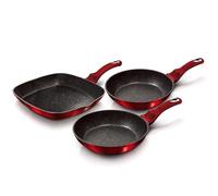 Berlinger Haus lot de 3 poêles en granit Metallic Line Burgundy 20/24/28 cm BH1289N
