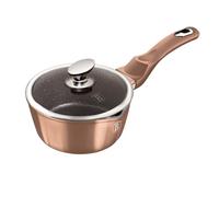Berlinger Haus, Casserole avec couvercle, 16 cm, Collection Rose Gold, revêtement en marbre antiadhésif à 3 couches, Poignée de touche souple ergonomique, Convient à tous types de plaques de cuisson