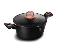 Berlinger Haus, Casserole avec couvercle, 20 cm, collection Black Rose, Revêtement en marbre antiadhésif à 3 couches, Poignée ergonomique, Tous types de plaques de cuisson,