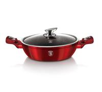 Berlinger Haus, Cocotte avec couvercle, 32 cm, Collection Burgundy, revêtement en marbre antiadhésif à 3 couches, Convient à tous les types de cuisson, y compris les plaques de cuisson à induction