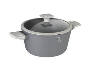 Berlinger Haus Cocotte en aluminium 24 cm, revêtement marbre durable, construction en aluminium, passe au lave-vaisselle, plat anti-adhésif pour plaques à gaz, induction et vitrocéramique