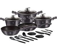 Berlinger Haus ensemble de casseroles avec revetement en granit et couteaux 17 éléments Carbon Pro BH6920