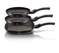 Berlinger Haus ensemble de poeles a frire avec revetement granit Black Silver BH6157