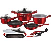 Berlinger Haus ensemble de pots 16 éléments Metallic Line Burgundy BH6781