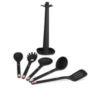 Berlinger Haus Ensemble D'ustensiles De Cuisine 6 Pièces Avec Support, Résistant À La Chaleur, Nylon Et Silicone, Noir-Rose Or, Sans Pfoa Et Plomb, Design Fonctionnel Et Élégant