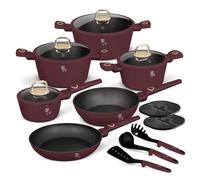 Batterie de cuisine Berlinger Haus 15 pièces - Aluminium forgé avec revêtement anti-adhérent TitanPro, convient à tous les environnements de cuisson, comprend des poêles et des casseroles avec couverc